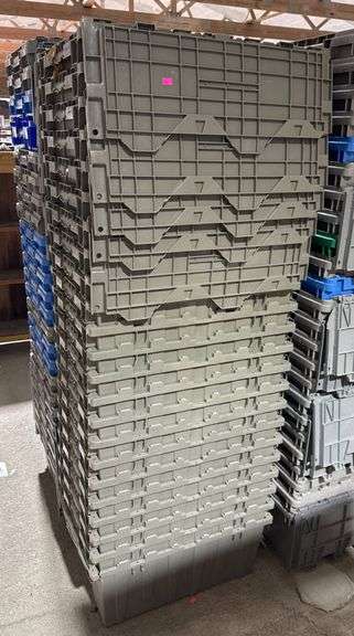 Stackable Plastic Storage Totes with Attached Lids - Metzger Property ...