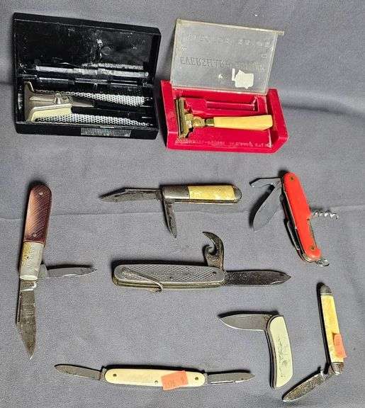 Safety Razor Assortment Pocket Knives and Safety Razors Assortment with 2″ – 4″ Length Blades ...