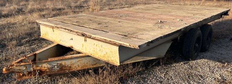 Tandem Axle Utility Trailer with Wood Plank Bed - No Title