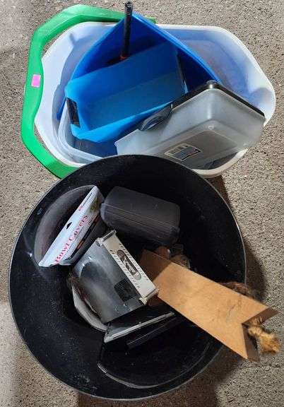 Household Items Including Plastic Bins, Utility Lighter and ...