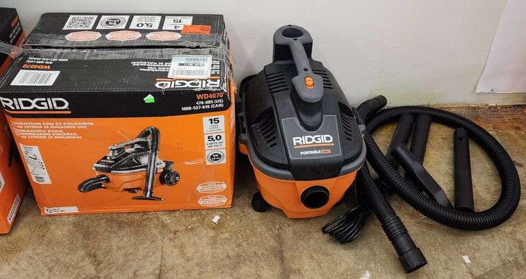 RIDGID Model WD40701 Portable Wet/Dry Shop Vacuum, 4 Gallon, 5.0 HP ...