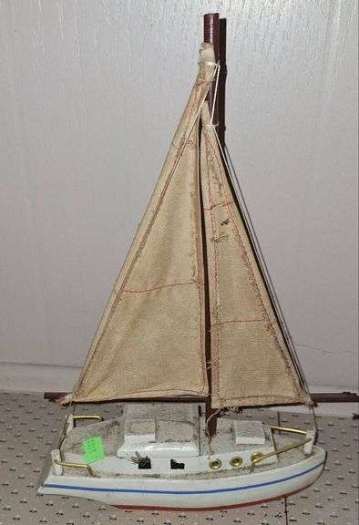 Three Handcrafted Model Sailboats - Metzger Property Services, LLC