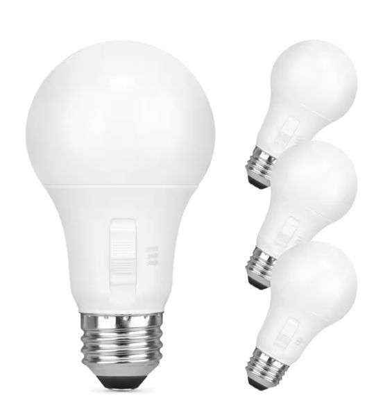 100-Watt Equivalent A19 Non-Dimmable CEC LED Light Bulb with Selectable ...