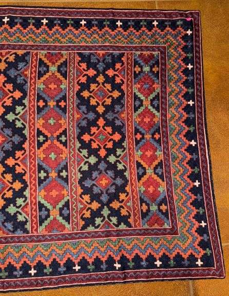 Handwoven Geometric Pattern Wool Rug, 46.5”x70” - Metzger Property ...