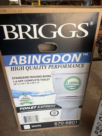 Briggs Abingdon 1.6 GPF Standard Round Bowl Toilet Express - Metzger ...