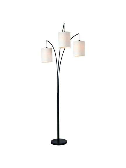 KENROY HOME - Leah 87.5 in. Black Arc Floor Lamp with White Drum Shade ...