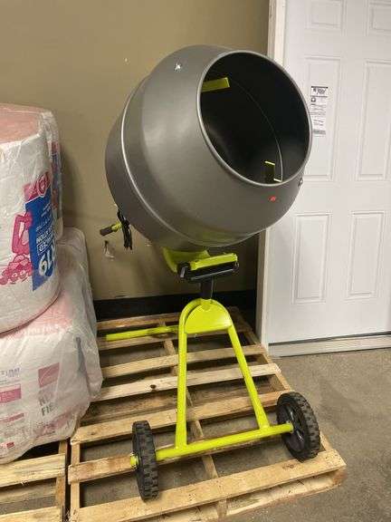 RYOBI 5.0 cu. ft. Portable Concrete Mixer, Handle has some damage ...