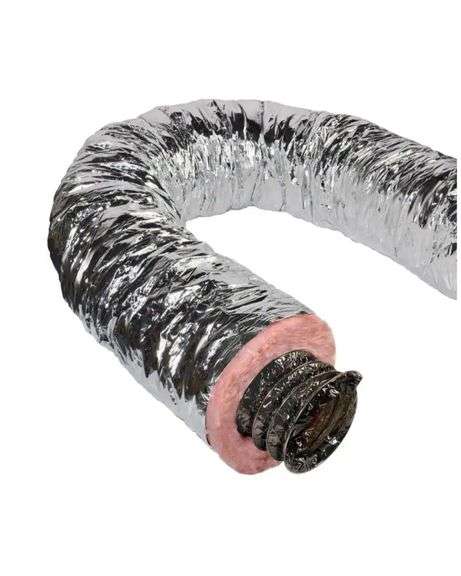 Master Flow 8 in. x 25 ft. Insulated Flexible Duct R6 Silver Jacket ...