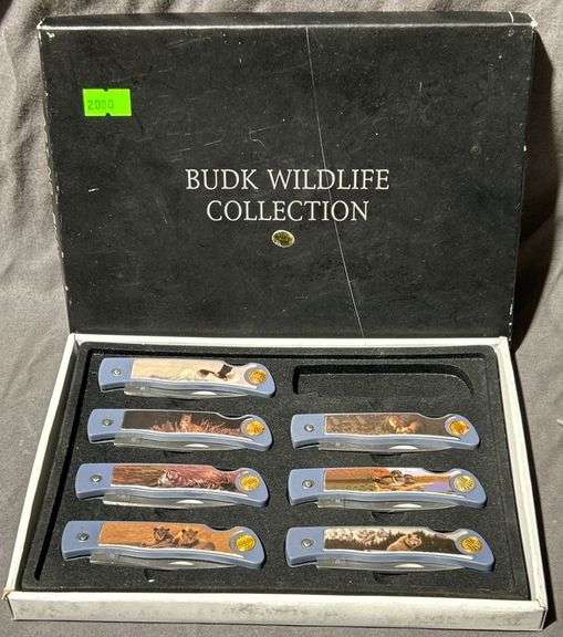 Seven Folding Knives with Wildlife Imagery, BudK Wildlife Collection