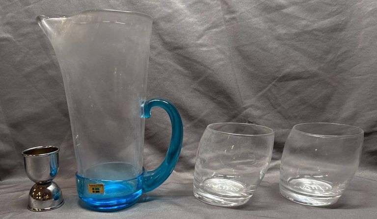 Swedish Crystal and Glassware Set, Including Vase, Cups, and Liqueur ...