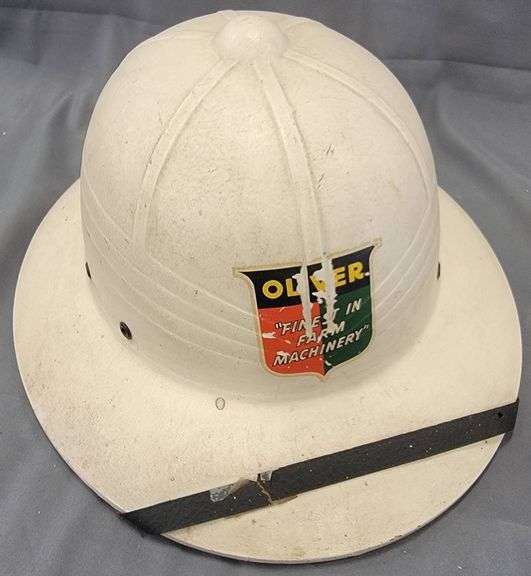 White Pith Helmet with Oliver Machinery Logo