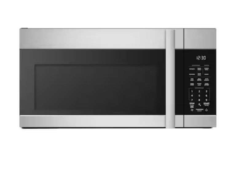 Sharp
30 in. 1.7 cu. ft. Over-the-Range Microwave in Stainless Steelwith 13.6 in. Glass Turntable and Edge-To-Edge Black Glass