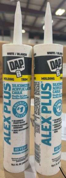 2 - DAP Alex Plus Siliconized Acrylic Latex Caulk - 10.1fl oz