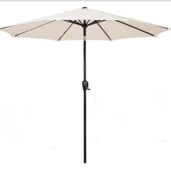 Sun-Ray
9 ft. Round 8-Rib Steel Market Patio Umbrella in Creamy Beige