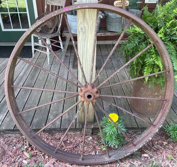 Cast Iron Wagon Wheel with Spoke Design 46”