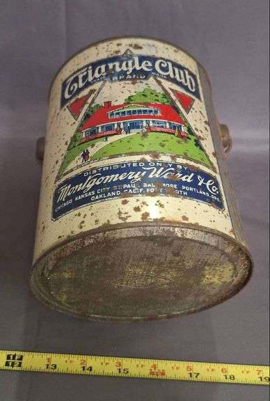 Triangle Club Brand 5lb Peanut Butter Tin by Montgomery Ward