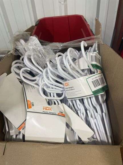 HDX Plastic white Hangers approximately 50