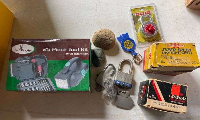 Shotgun Shells, Tool Kit, Padlocks, and Accessories - Metzger Property ...
