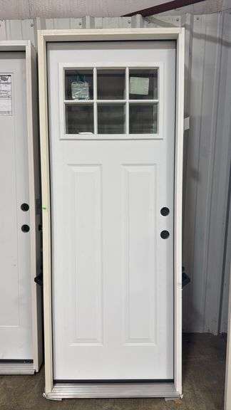 28”x30” primed steel pre hung door left hand in swing