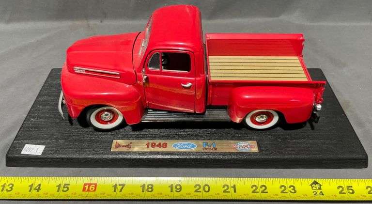 Scale Model of 1948 Ford F-1 Pickup Truck on Display Base 13″ L