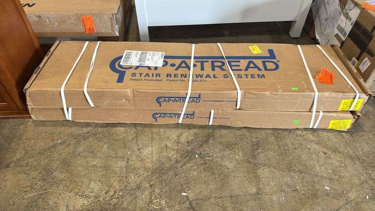 2- Cap A Tread
Lakeside Hill Oak 47 in. L x 12.15 in. W x 1.69 in. T Vinyl Stair Tread and Reversible Riser Kit