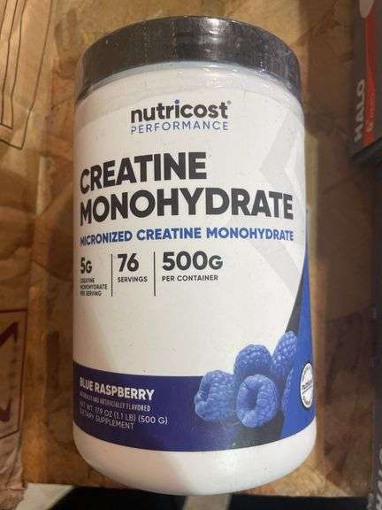 Nutricost Creatine Monohydrate 5G 76Servings Blue Raspberry Flavored ...