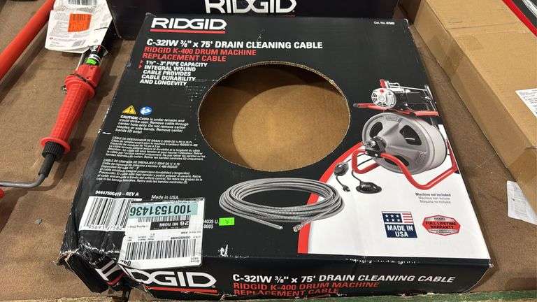 RIDGID
3/8 in. x 75 ft. C-32 IW Integral Wound Drain Cleaning Snake Auger Drum Machine Replacement Cable for All K-400 Models