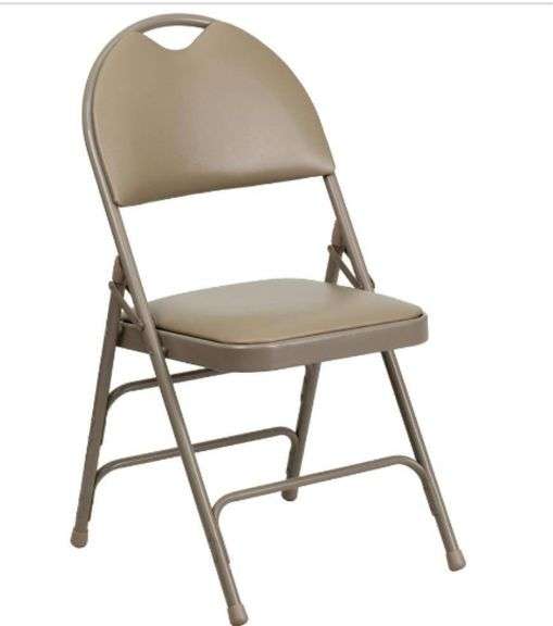 Flash Furniture
Hercules Series Extra Large Ultra-Premium Triple Braced Beige Vinyl Metal Folding Chair with Easy-Carry Handle