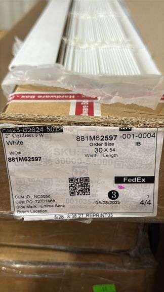 2” cordless white 30”x54” blinds