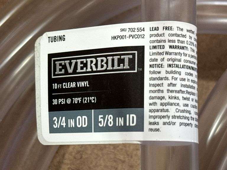 Everbilt 10ft Clear Vinyl Hose - 5/8”