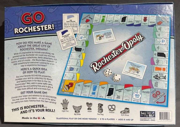 Rochester-Opoly Board Game Celebrating Rochester, Indiana