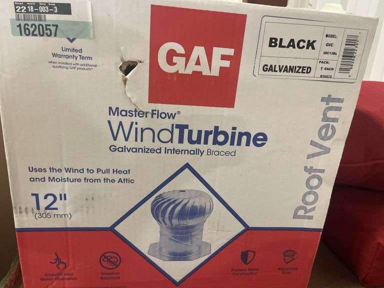 Master Flow
12 in. Black Galvanized Internally Braced Dual-Bearing Wind Turbine