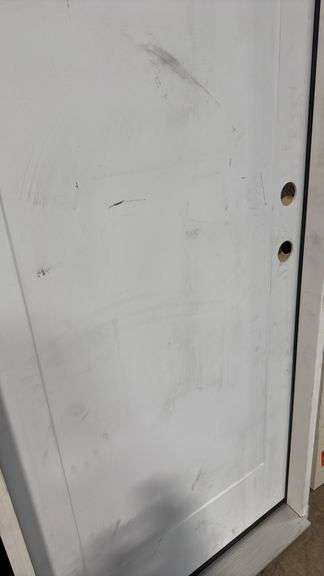 JELD-WEN
32 in. x 80 in. 1-Panel Craftsman Primed Steel Prehung Left-Hand Inswing Front Door has scuffs