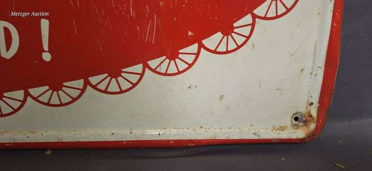 Embossed Tin Advertising Sign for Sunbeam Bread