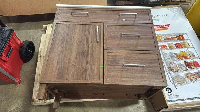 36” Vanity with missing legs and top damage