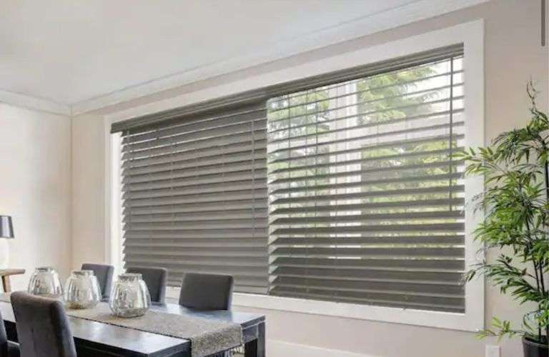 Home Decorators Collection
Driftwood Gray Cordless Premium Faux Wood blinds with 2.5 in Slats - 35 in W x 64 in L (Actual Size 34.5 in W x 64 in L)