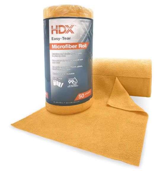 HDX
Easy-Tear 12 in. x 12 in. Microfiber Cloth Roll (50 count)