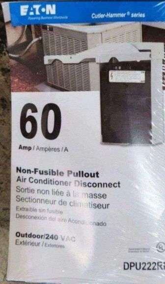 Eaton 60 Amp 120/240-Volt 14,400-Watt Non-Fused Air Conditioning Disconnect