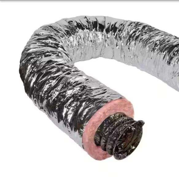 Master Flow 10 in. x 25 ft. Insulated Flexible Duct R8 Silver Jacket