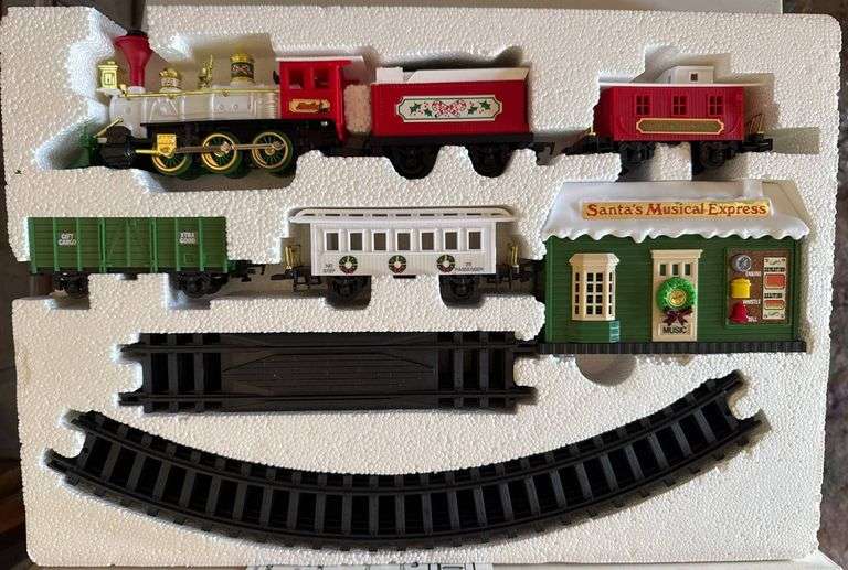 Santa’s Musical Express Holiday-Themed Electric Train with Tracks and Accessories