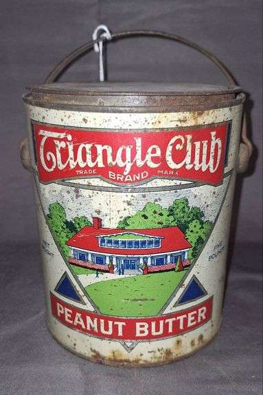 Triangle Club Brand 5lb Peanut Butter Tin by Montgomery Ward