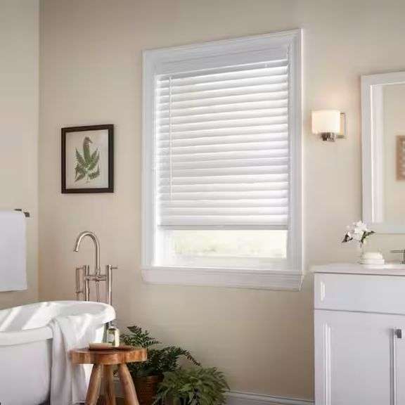 Home Decorators Collection
White Cordless Faux Wood Blinds for Windows with 2 in. Slats - 35 in. W x 64 in. L (Actual Size 34.5 in. W x 64 in. L)