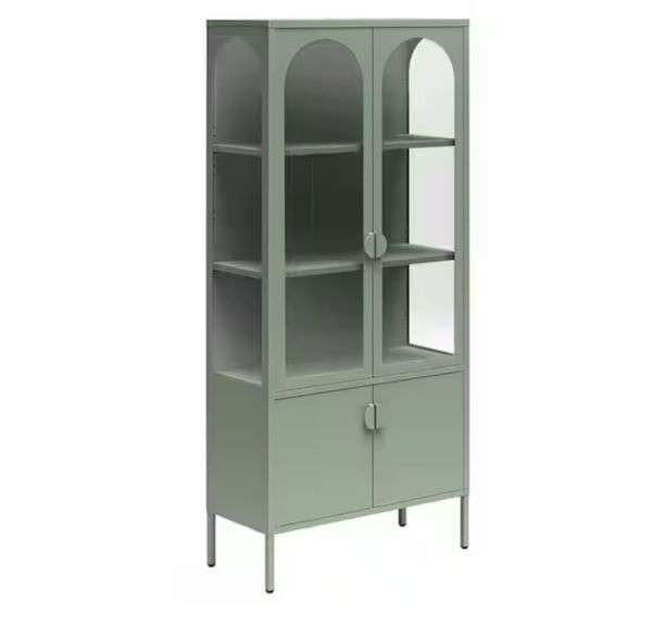 Ameriwood
Chloe Tall Metal Display Cabinet with 2 Arched Glass Doors, Pale Green