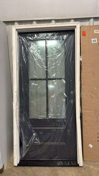 Exterior pre hung left hand inswing door 36”x80” some frame damage