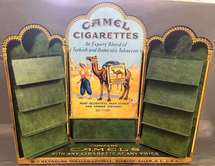 Metal Camel Cigarette Display with Shelves, 20 1/4 x 18 1/2 x 4