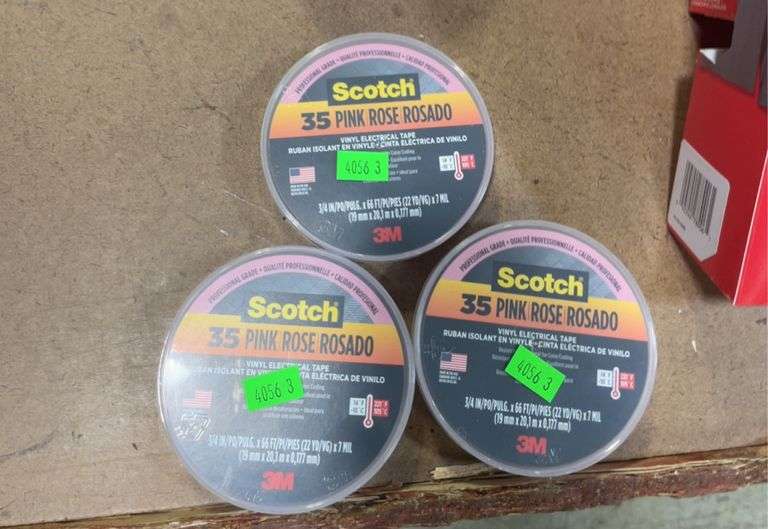 3 -Scotch
3/4 in. x 66 ft. x 0.007 in. Vinyl Electrical Tape, Pink