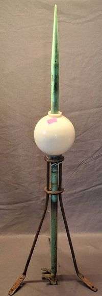 Metal Lightning Rod w/ Globe 24″