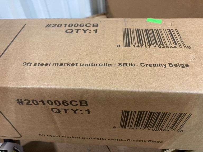 Sun-Ray
9 ft. Round 8-Rib Steel Market Patio Umbrella in Creamy Beige