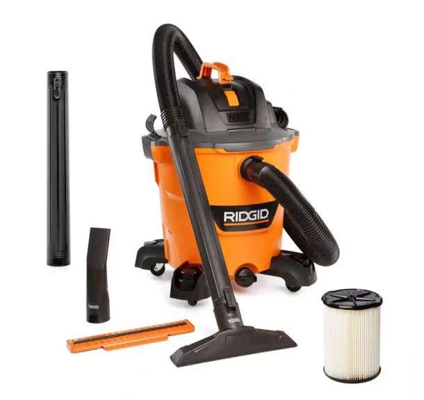 RIDGID
12 Gallon 5.0 Peak HP NXT Shop Vacuum Wet Dry Vac with General Debris Filter, Locking Hose and Accessory Attachments
