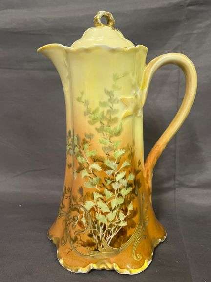 Porcelain Chocolate Pot by N&C France with Floral Design